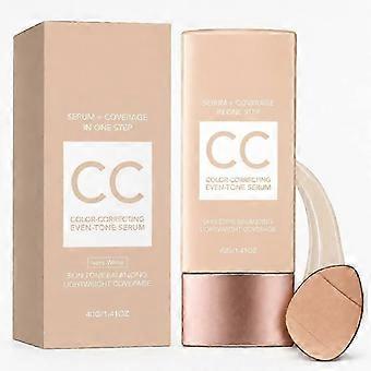 Hot CC Essence Moisturizing Cream, Ivory White, with Niacinamide and Hyaluronic Acid, Lightweight, Even Skin Tone, Radiant Natural Finish, All-Season 