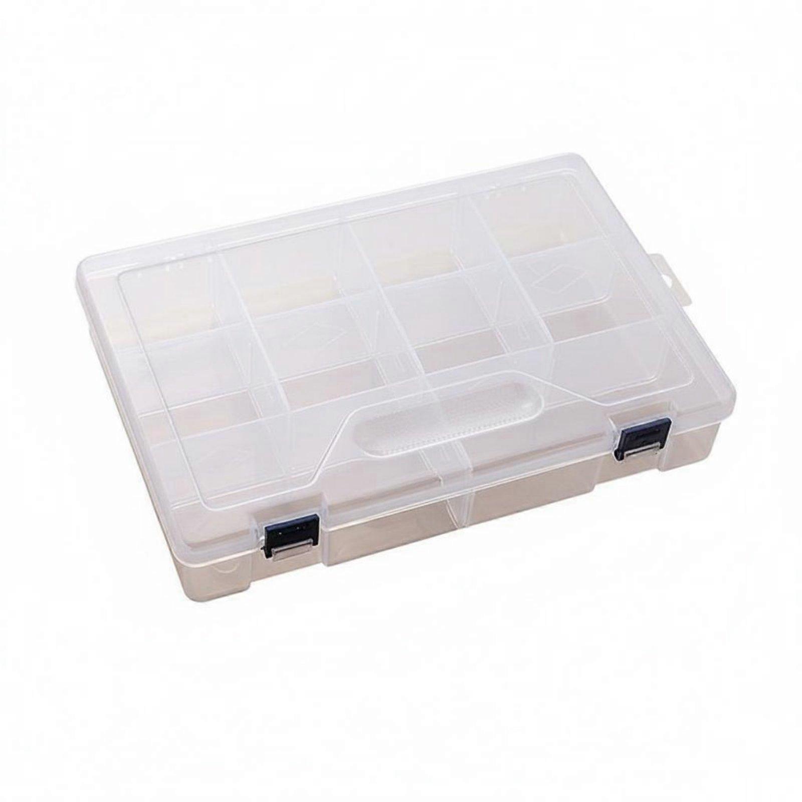Storage Box Customizable Dividers Clear Lid Secure for Workshop