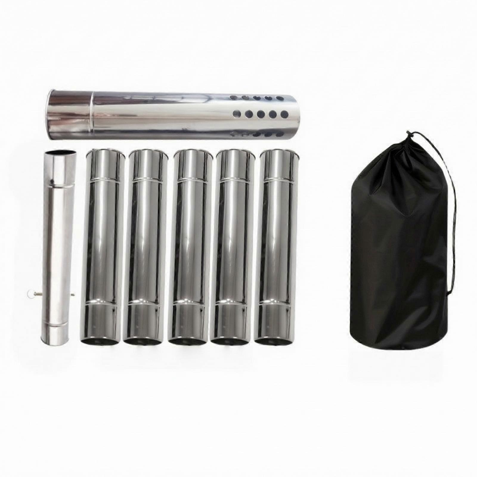 7 Pieces Heater Chimney Pipe Assembly Portable for Camping