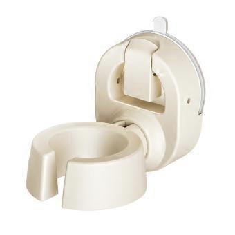 Hair Dryer Holder, ABS Wall-Mounted Storage Cradle with Suction Mount for Smooth Tile, Glass, Mirror, and Metal  Milky white