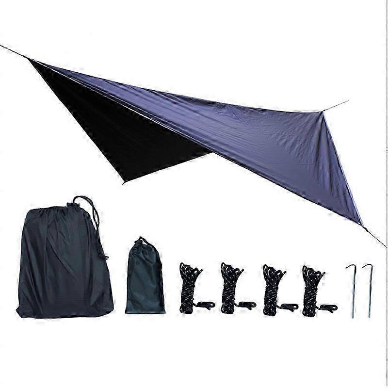 Blue waterproof triangular shade sail