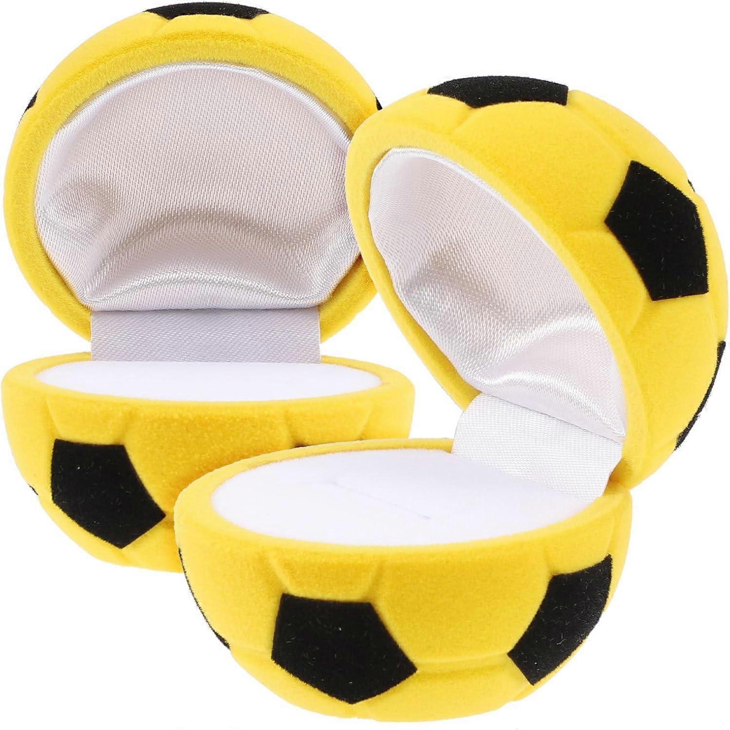 2 Piece Soccer Shape Proposal Ring Box for Stud Earrings