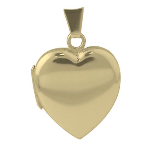 9ct Gold 21x19mm plain heart shaped Locket
