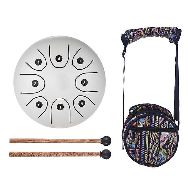 5.5 Inch Mini 8-tone Steel Tongue Drum Standard C Key Percussion Instrument Hand Pan Drum With Drum Mallets Carry Bag
