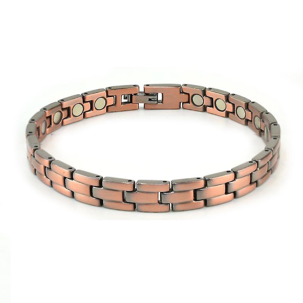 Ethnic Red Bronze Titanium Steel Bracelet Embedded With Mangets