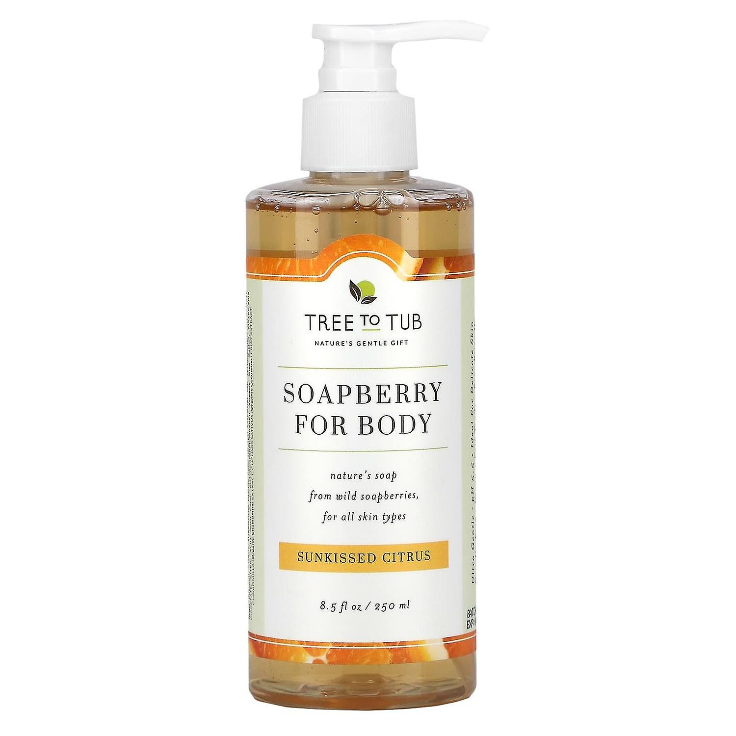 Tree To Tub, Soapberry Moisturizing Body Wash Soap, Sulfate Free, pH Balanced for Dry, Sensitive Ski