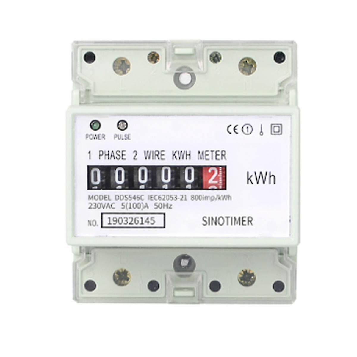 Medidor De Energía Monofásico 230V 80A | Clase De Precisión 1, Para Riel DIN | Mide Consumo Eléctrico Hasta 999999.9 KWh