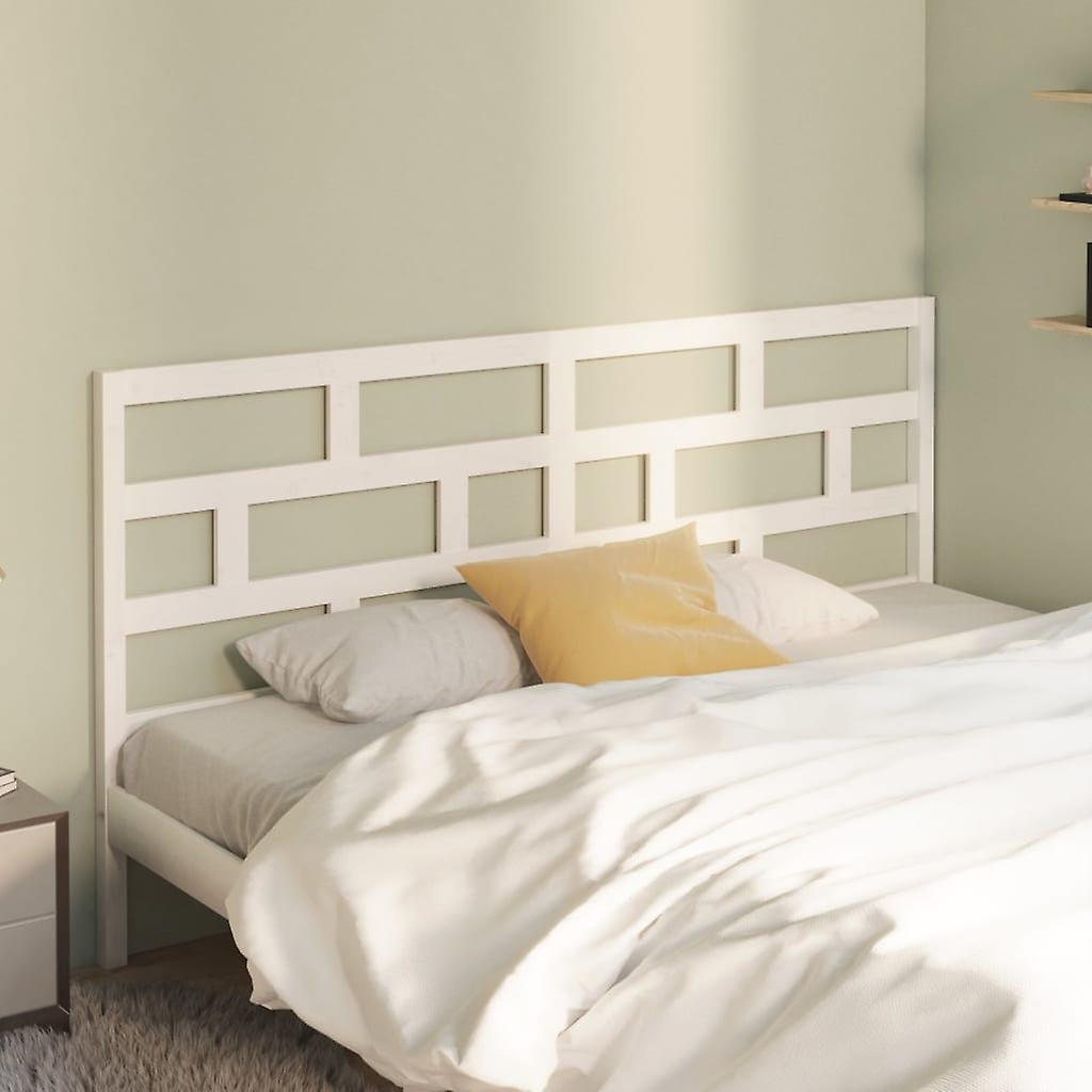 Headboard White 206x4x100 cm Solid Pine Wood