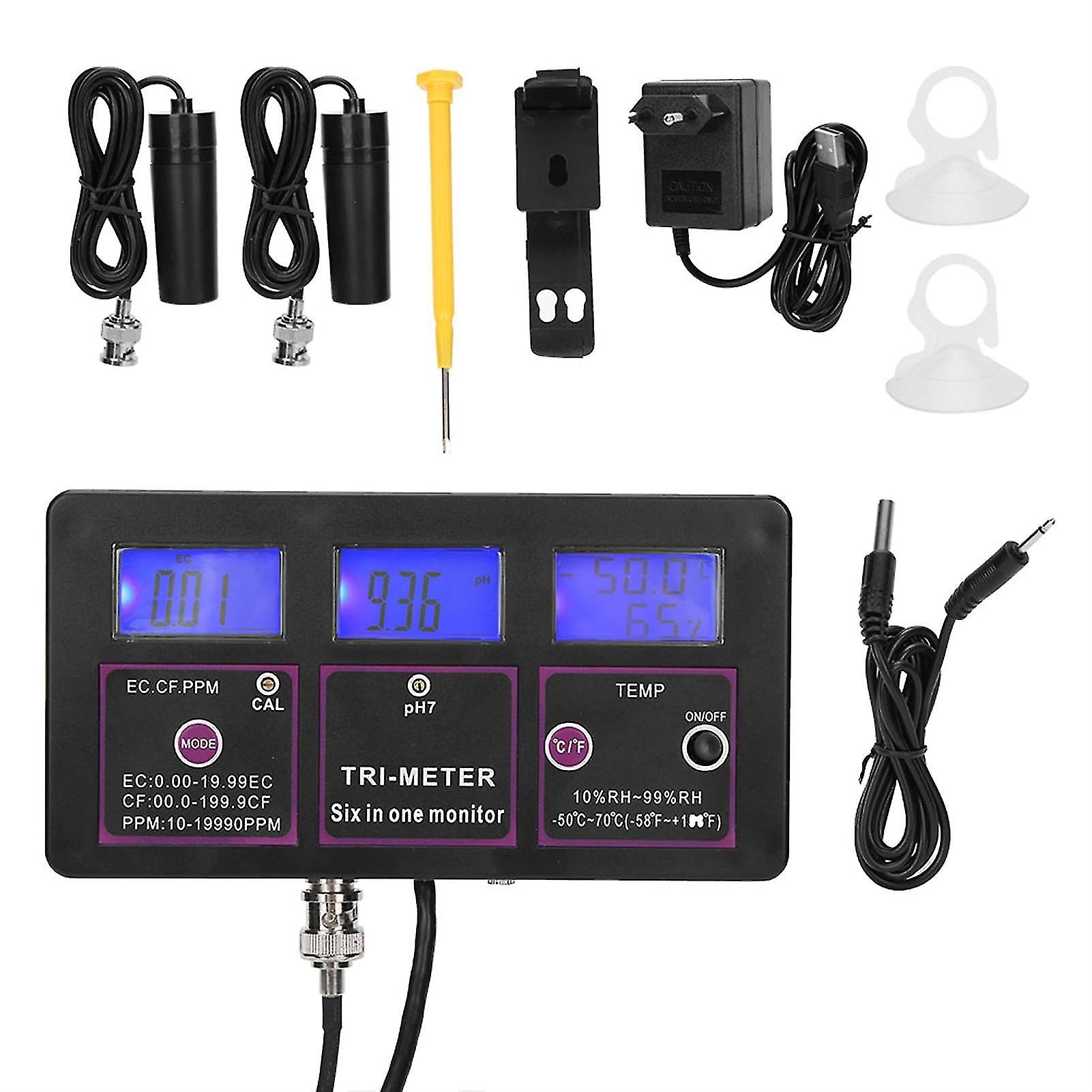 Ph217 Water Quality Tester Multifunction Water Test Meter Detector Ph/tds/ec/temp/orp/cfeu Plug