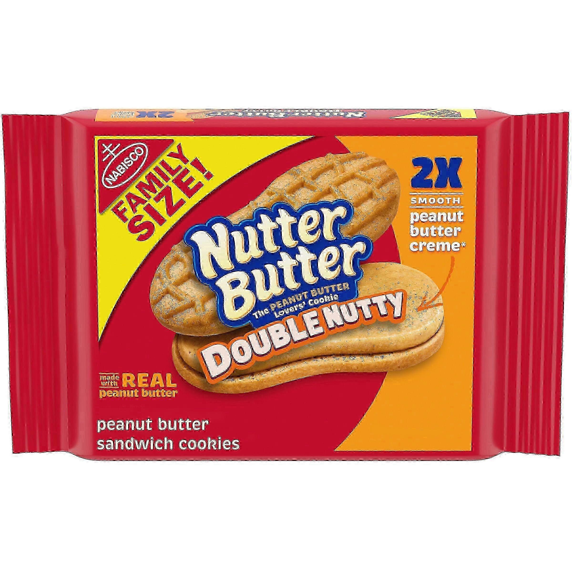 Nutter Butter 双坚果花生酱三明治饼干,家庭装,15.27 盎司
