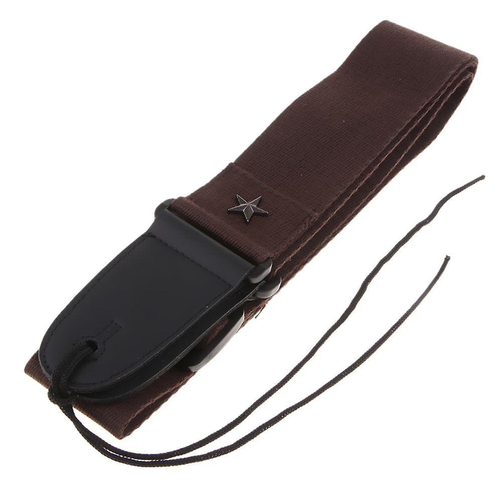 Adjustable Shoulder Strap For Electric Bass Guitar, Coffee