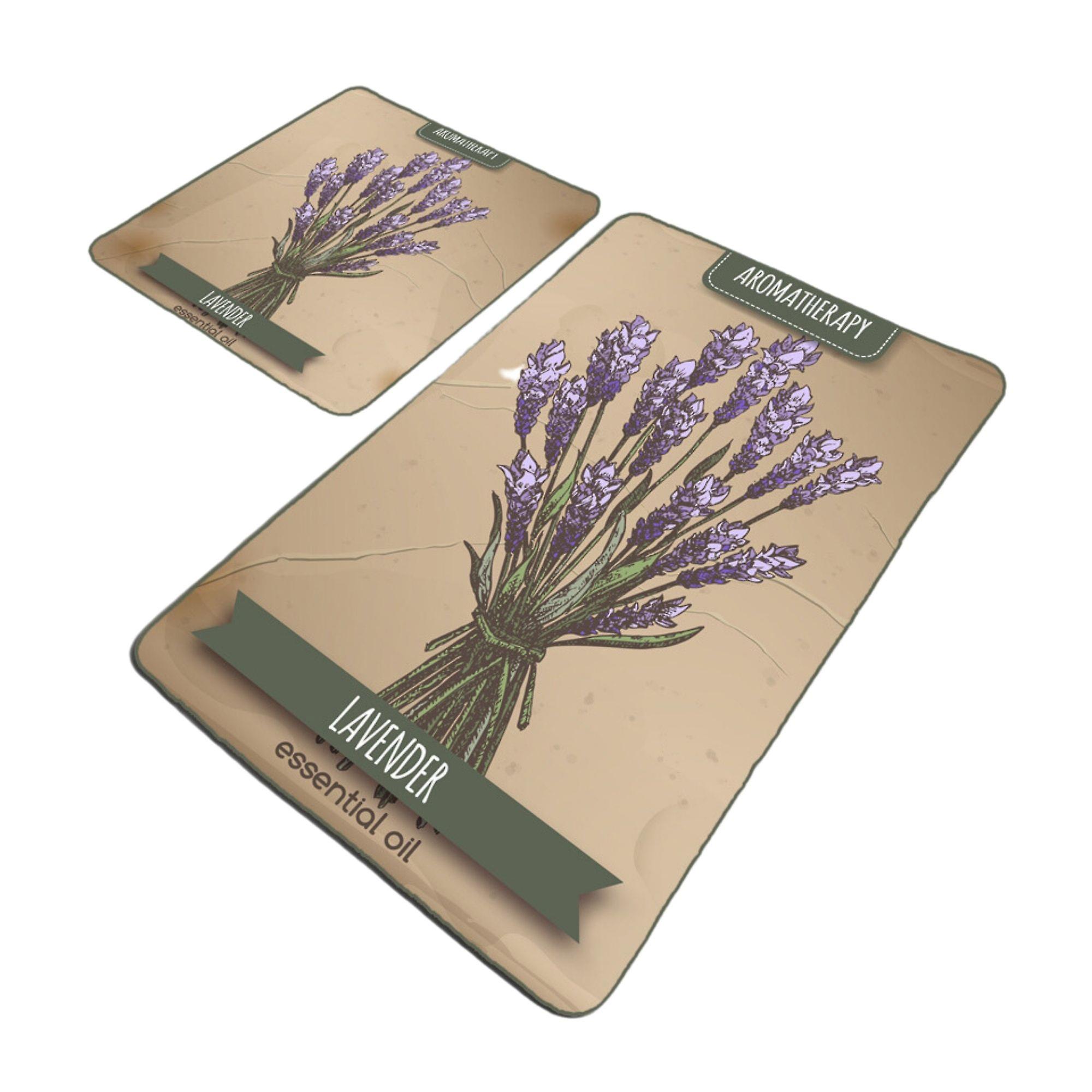 Smell  2 Pieces Non-slip Sole Digital Print Bathroom Rug Set