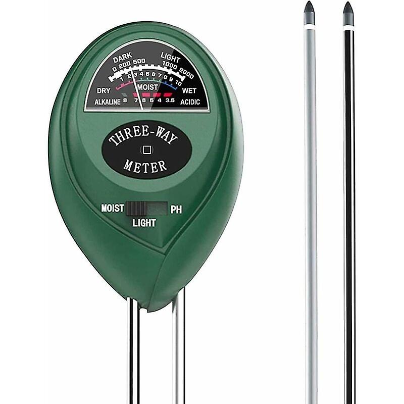 - 3 in 1 Soil Tester, Soil pH Tester, Soil Moisture Meter, Soil Light Intensity Tester, 3 in 1 Soil Tester for Garden and Agriculture (No Battery Need