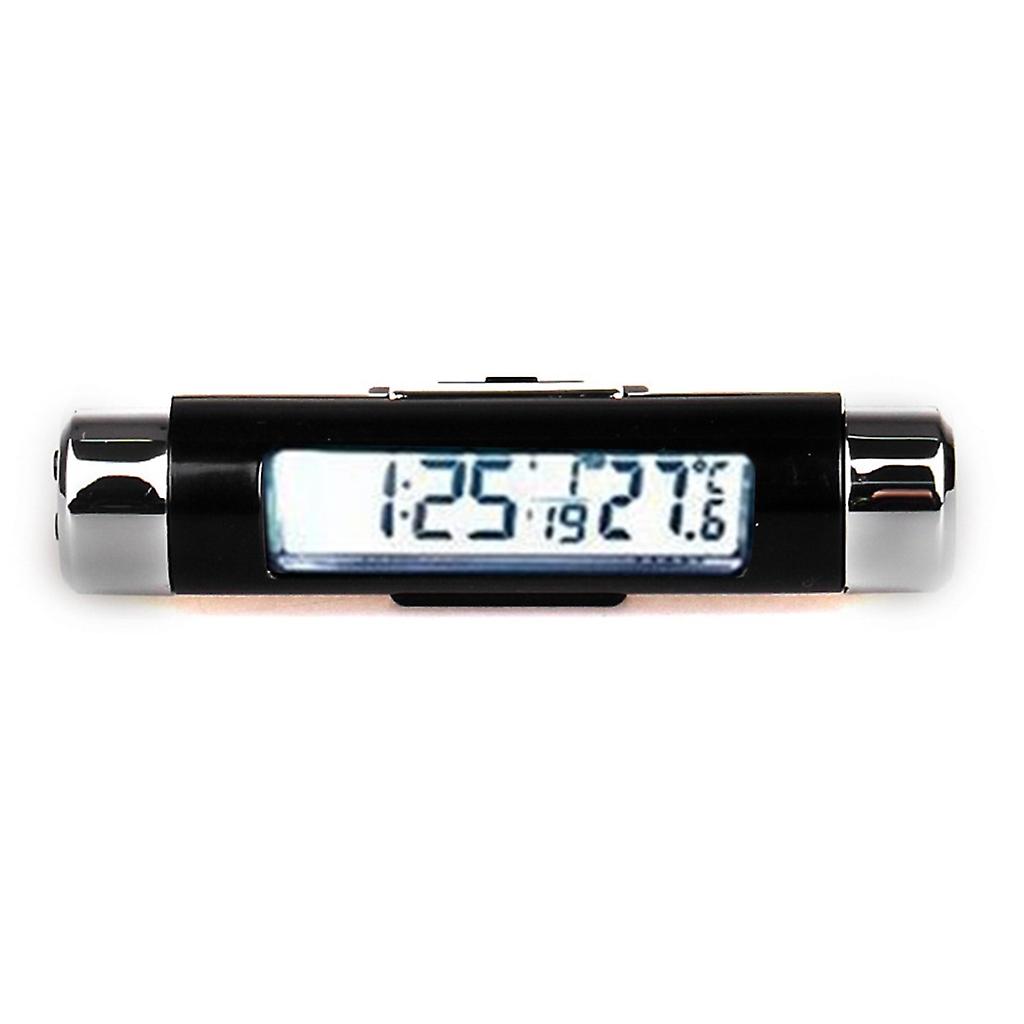 Car Clock Thermometer Digital Lcd Display Luminousdashboard Air Outlet Clock