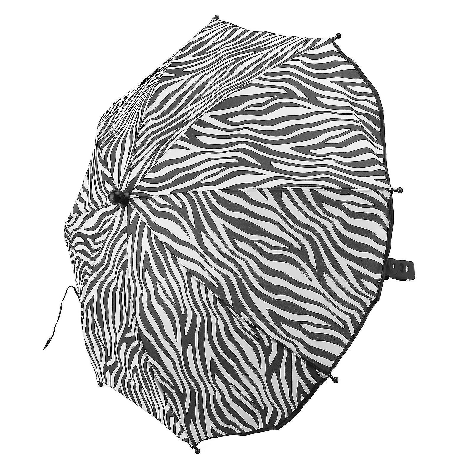 14in Universal Stroller Parasol with UV Protection Adjustable Baby Stroller Umbrella Zebra Stripe 