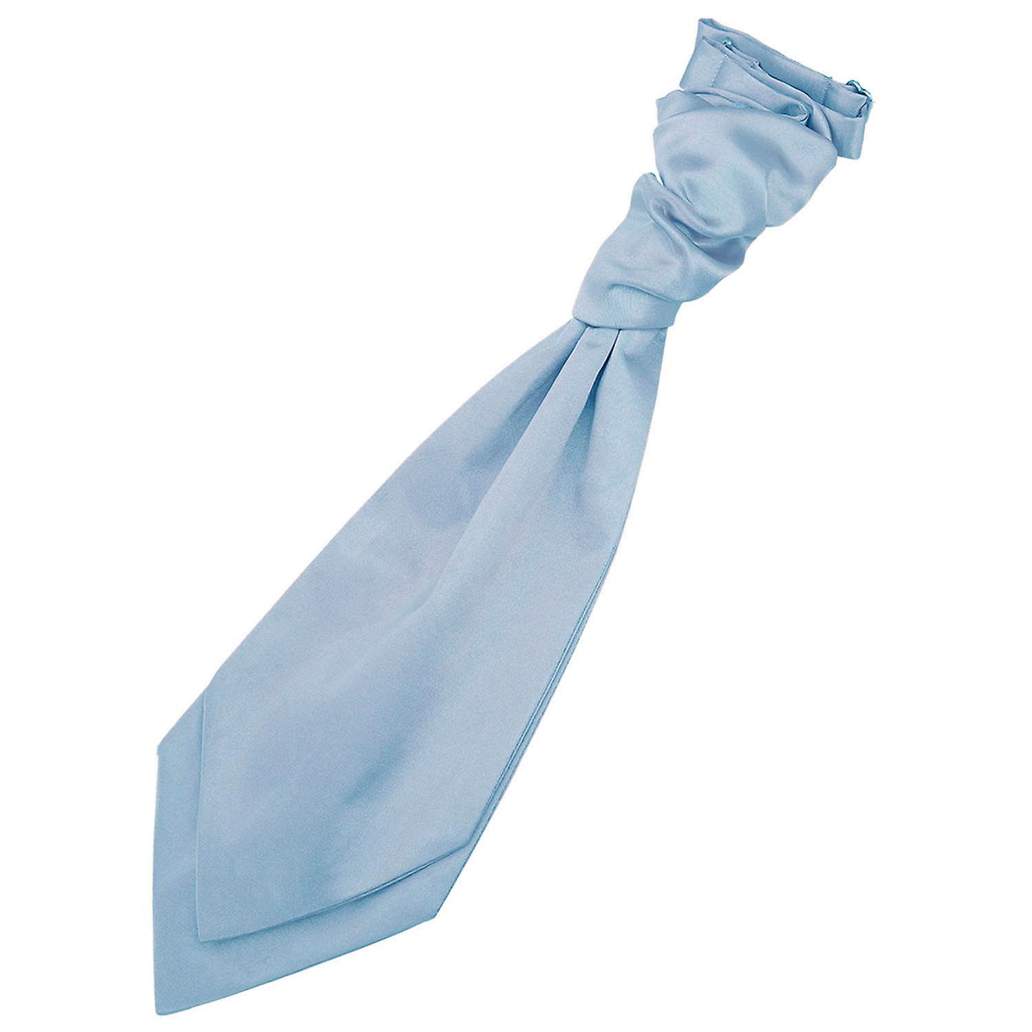 Dusty Blue Plain Satin Pre-Tied Wedding Cravat for Boys