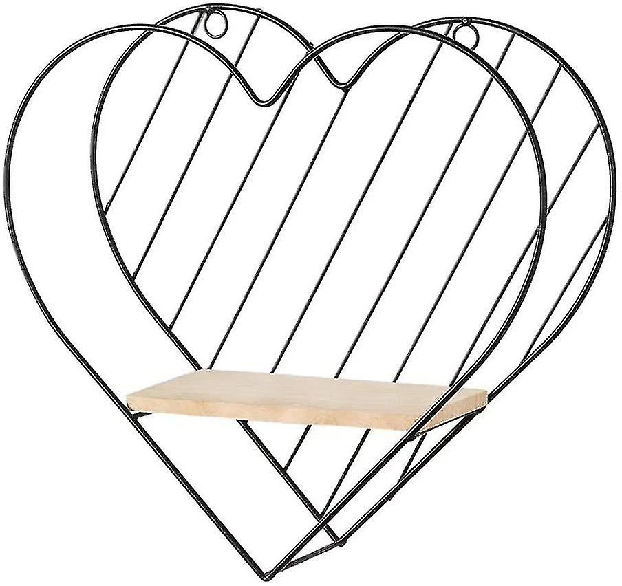 Estante de pared de metal en forma de corazón
