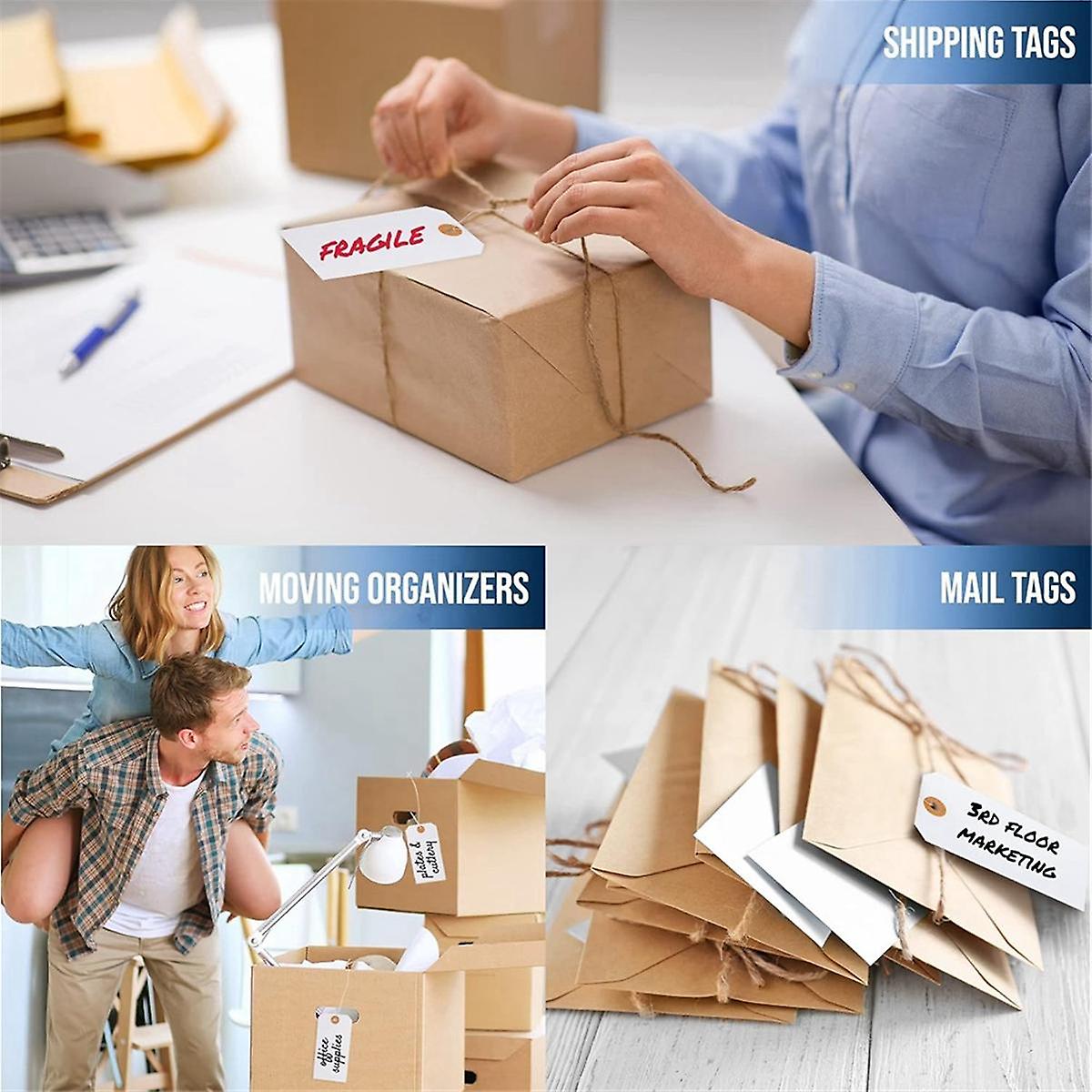 125 Pcs Hang Tags with Reinforced Eyelet and Wire, Pre-Attached Wire Cardboard for Labeling Price 4