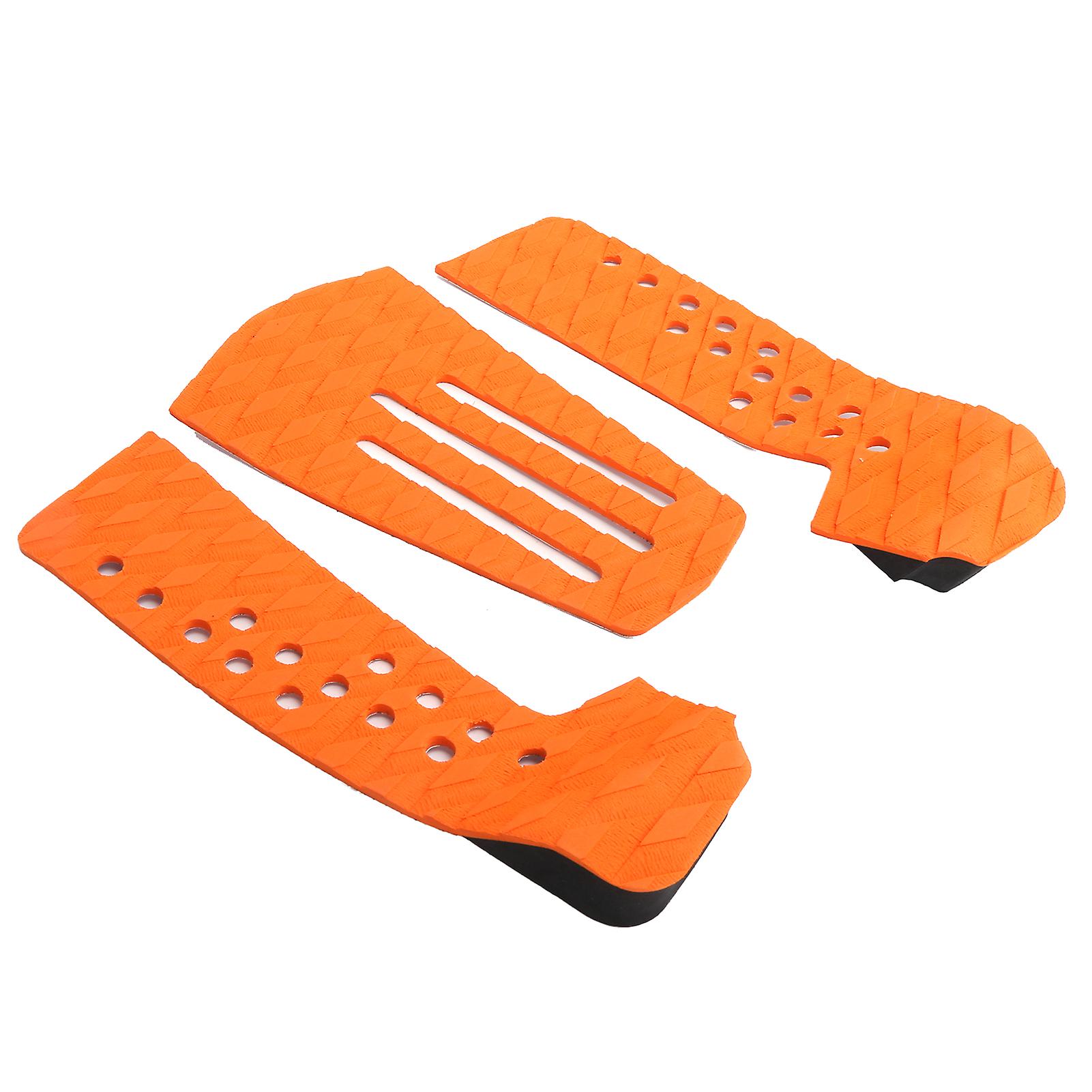 3 Pcs Anti‑Skid Surf Deck Pad AntiSkid MoistureProof Surf Deck Mat for Skimboard Accessories(Orange )
