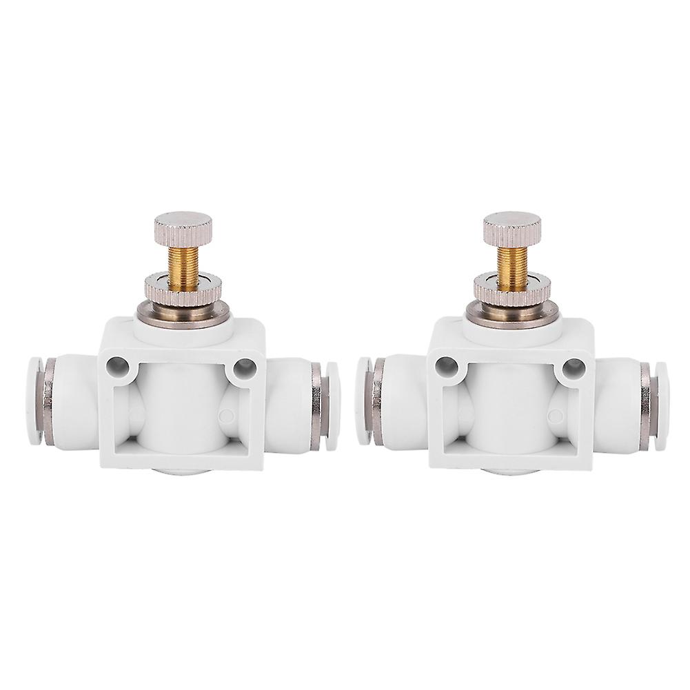 2 Pcs White Air Speed Control Valve Quick Coupling Throttle Connector for Pneumatic Tool