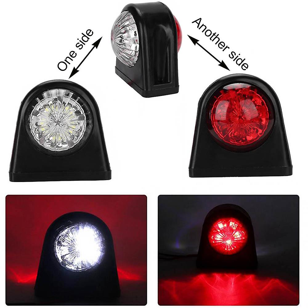 8 LED Round Edge Light - Red and White, Universal 10V-30V, Energy-Saving, Waterproof
