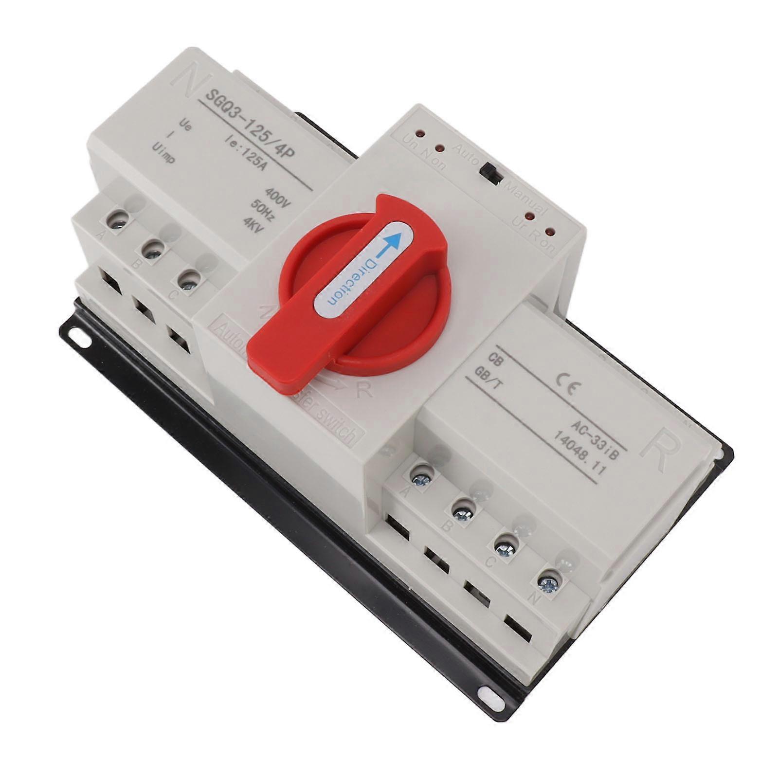 Dual Power Automatic Transfer Switch Auto Manual Mode Transfer Switch for Home Building 400V 125A CB Class 