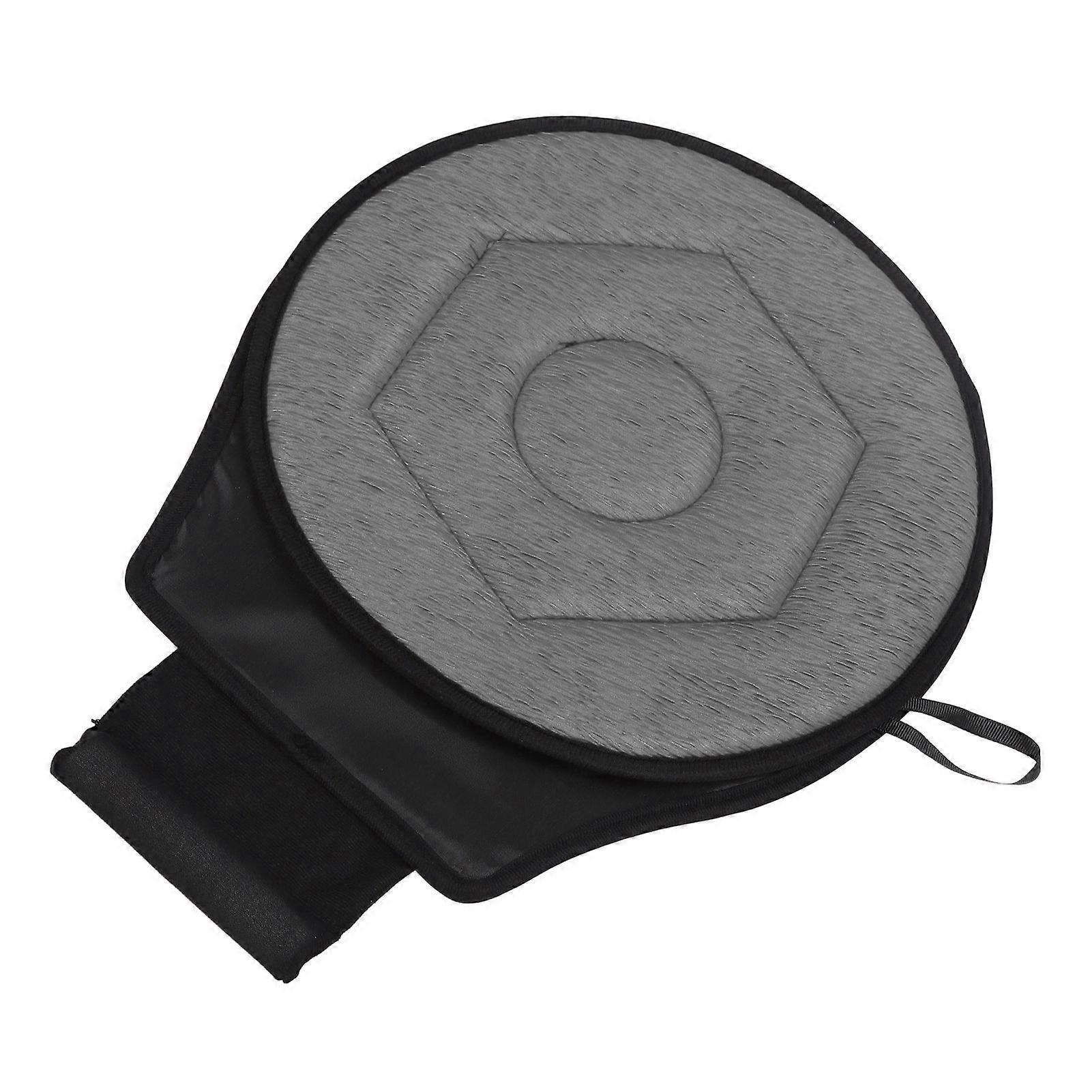 Round Car Cushion 360 Degrees Rotating Geometric Rhombic Shape Portable Rotating Seats Cushion for Elderly Grey 