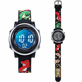SUJI LED Dinosaur  Kids Watch 3D Cartoon Toddler Wrist Digital Watch Waterproof 7 Color Lights with Alarm Stopwatch for 3-10 Year Boys Girls Little Ch