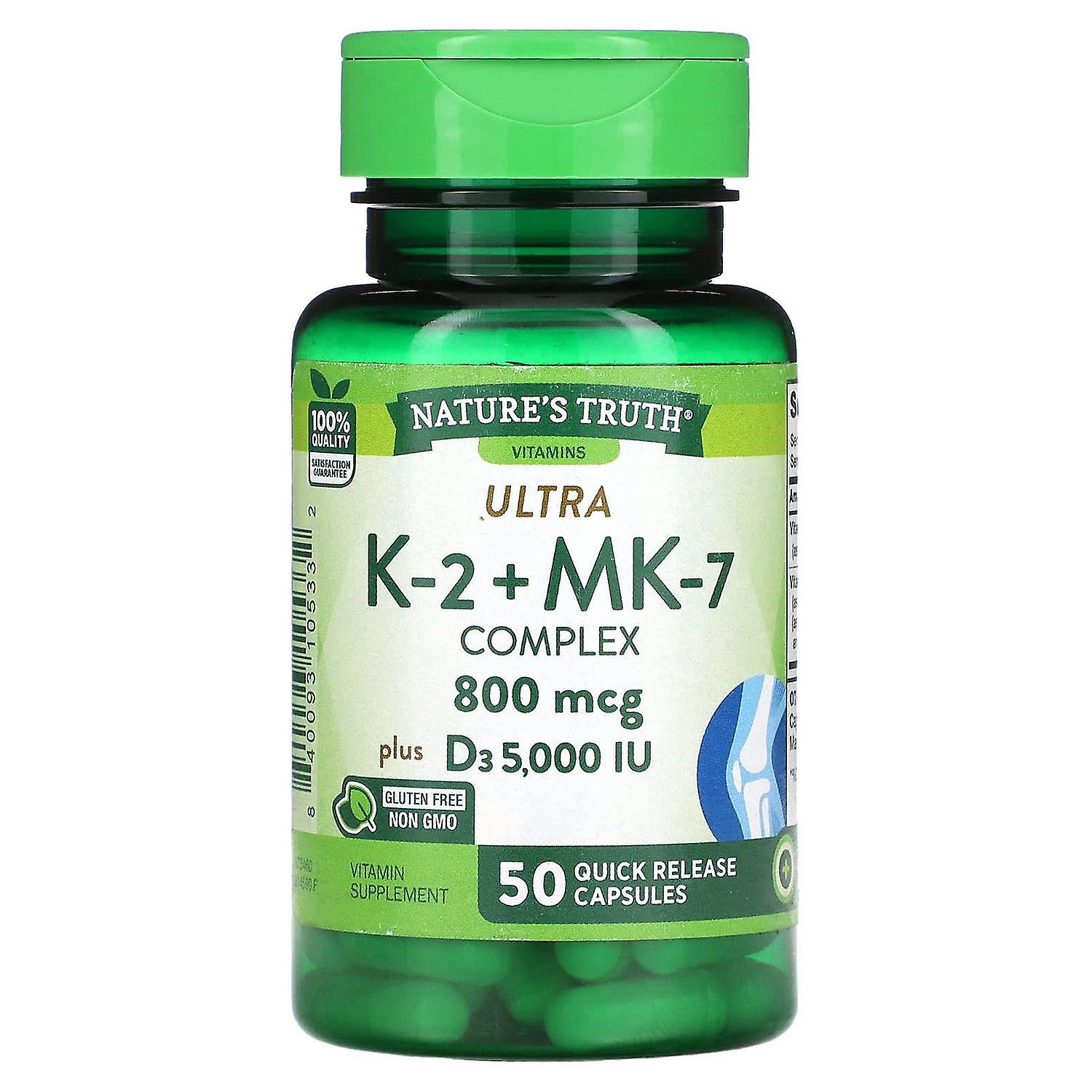 Nature's Truth, K-2 + MK-7 Complex, 800 mcg, 50 Quick Release Capsules