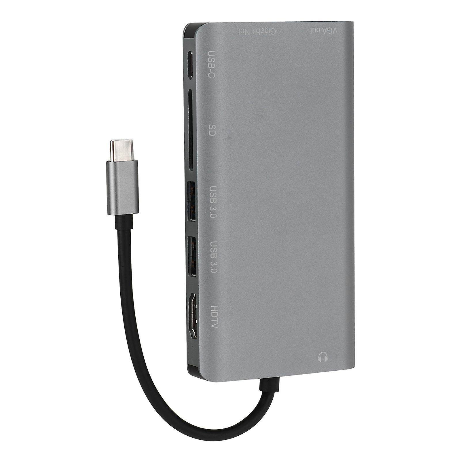 8 in 1 Hub Typ-C auf RJ45 VGA USB3.0 Buchse SD HDTV PD Schnittstelle Computerzubehör