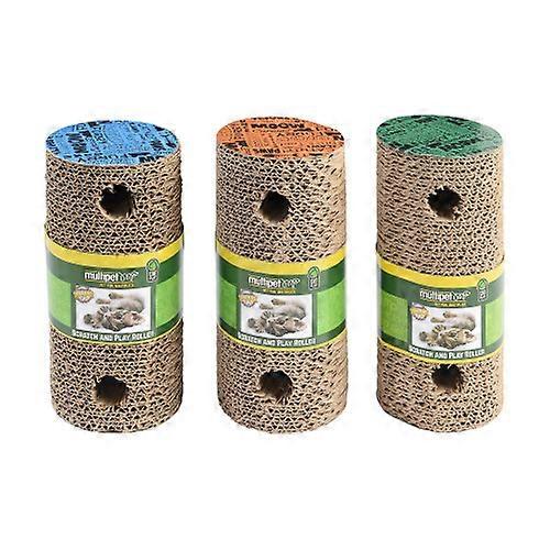 Multipet Cat Scratch Roller Catnip Toy, Assorted, 1 Each/7.5 in