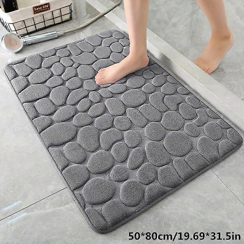 Cobblestone Memory Foam Bath Mat - Ultra-Soft, Absorbent & Non-Slip - Perfect for Bathroom, Kitchen, Laundry Room Decor