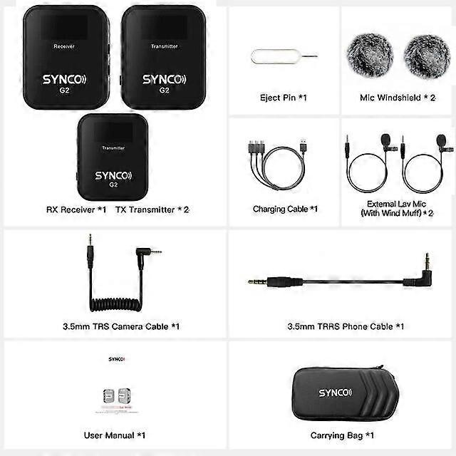 Redkid Micro Sans Fil G2 A1 Microphone Audio Studio Vidéo Tournage Caméra Microphone Pour Microphone