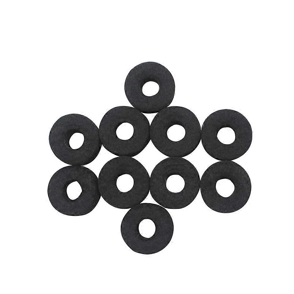 10pcs Drum Cymbal Felt Pads Set Replacement Parts Black Accessory