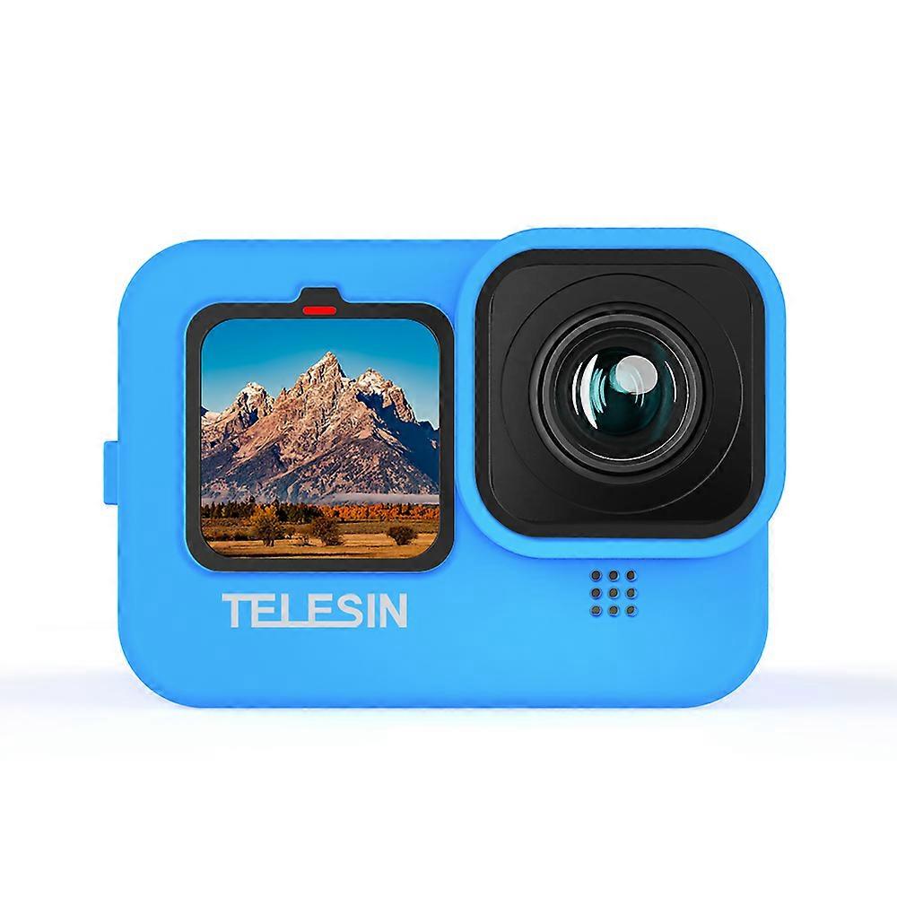 In Stock Soft Silicone Case For Gopro 9 10 11 Blue Black Lens Cap Adjustable Hand Strap For Gopro Hero 9 10 11