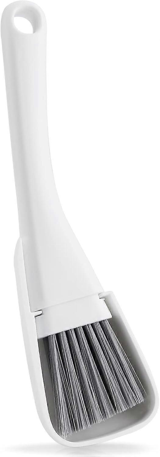 Mini Dustpan and Brush Set,  Tiny Cleaning Broom Small Bristles Brush for Desktop Computer Keyboard Car Window (Grey)