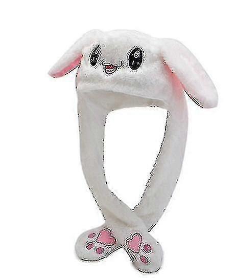 Rabbit Hat Ear Moving Jumping Hat Funny Bunny Plush Hat Cap_a