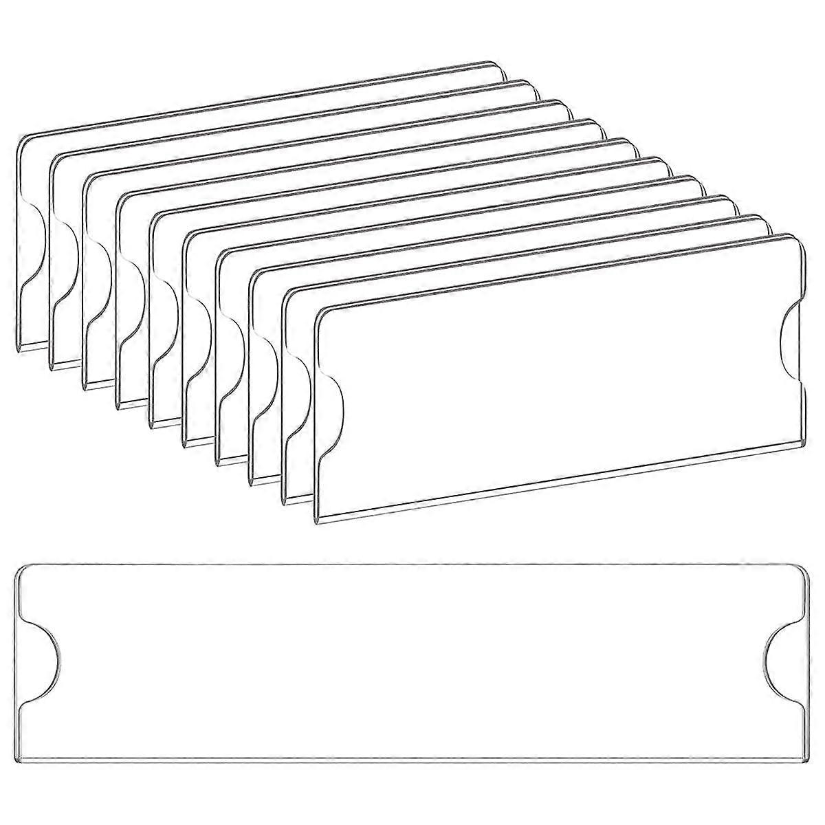 Acrílico Placa de identificação Titular Premium, 2x8 polegadas, acrílico transparente Plástico Sinal Holder Frame Placa de identificação de parede