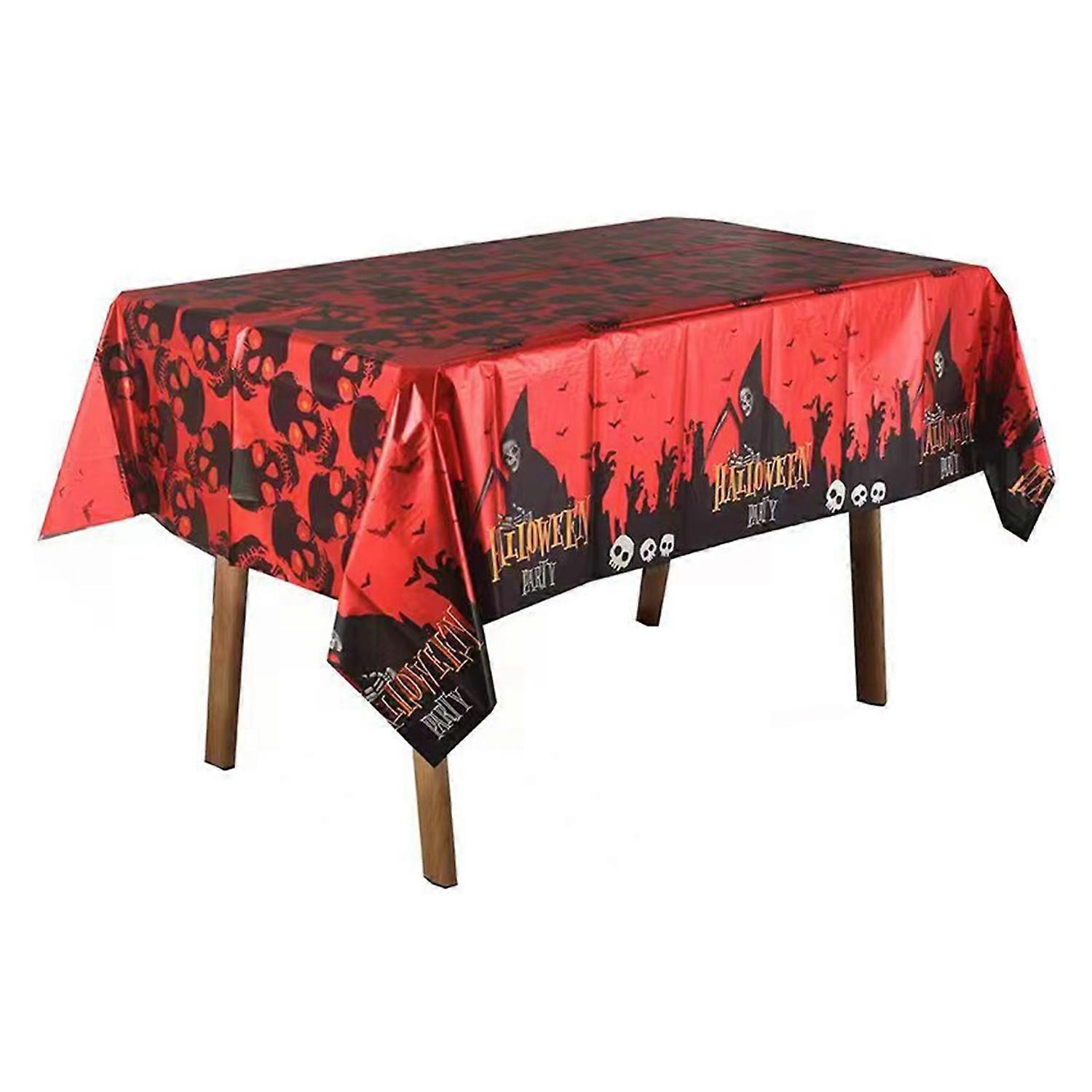 Halloween Tablecloth Eco-friendly No Odor Pumpkin Print Disposable Table Cover Halloween Party