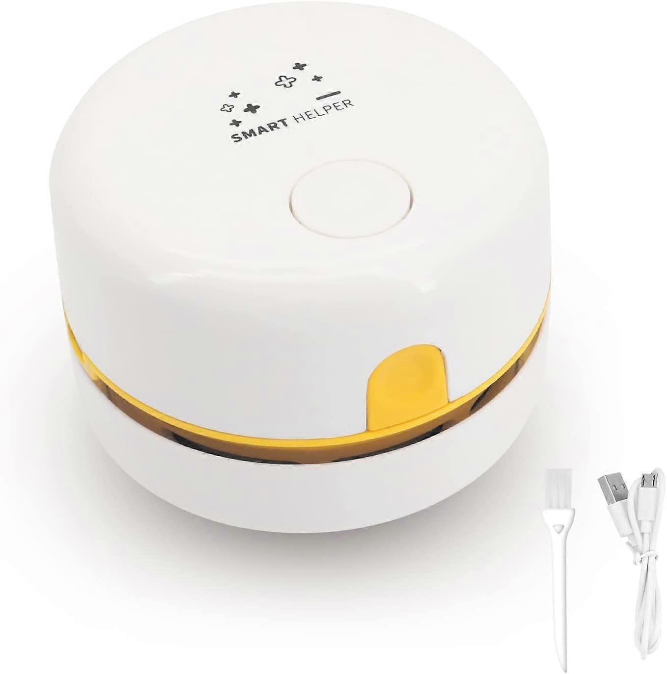 Mini Vacuum Cleaner Cleaning Crumbs with Charging Cable Brushes (White)