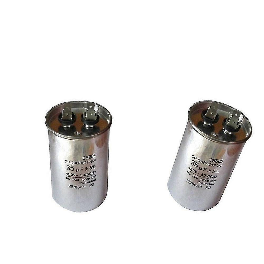 2pcs Cbb65 Electrolytic 25uf 450v Volt Round Motor Run Capacitor Replacement