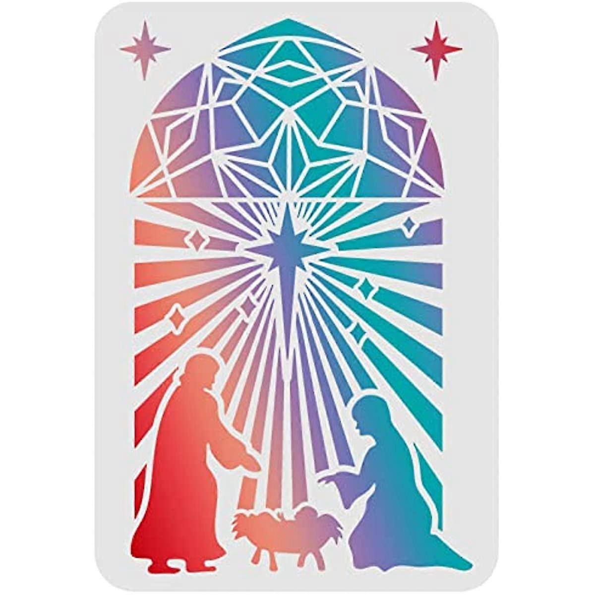 Nativity Manger Drawing Painting Stencils Templates Plastic Nativity Manger Stencils Decoration Rectangle Easter Stencils
