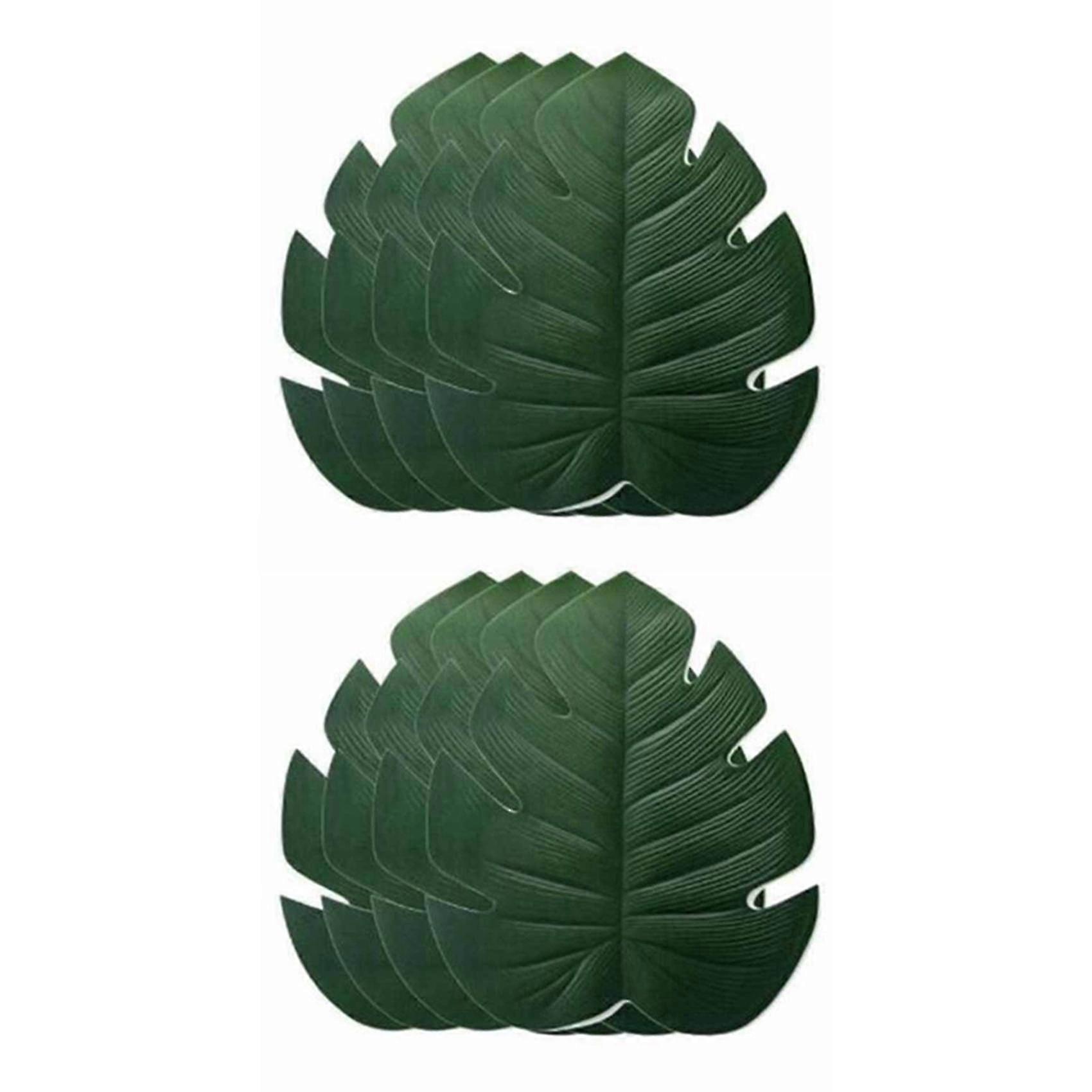 4pcs banana leaf coaster table mat pot mat kitchen dark green