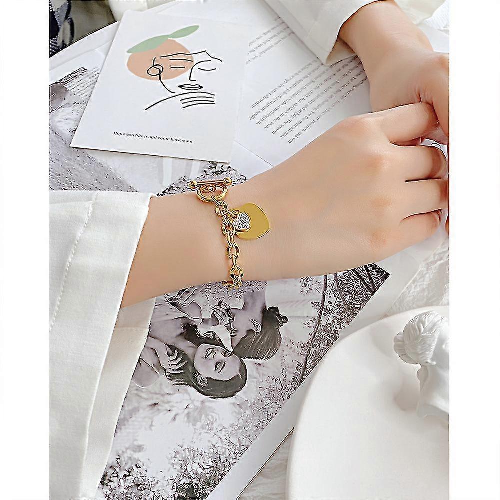 Vera Glam Heart Bracelet - 'I Love You' In 100 Languages Projection, Stainless Steel, Adjustable - View #5
