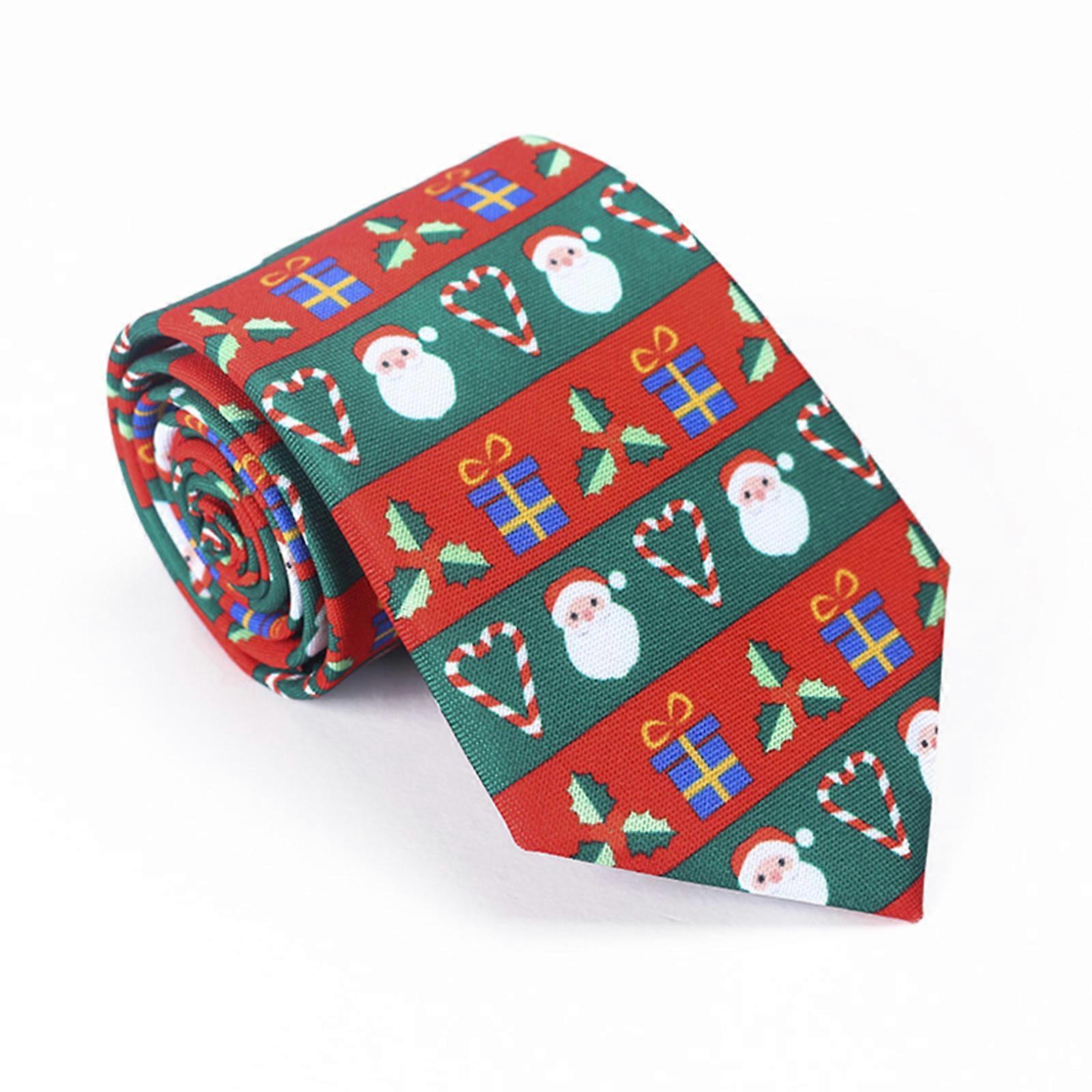 Christmas Tie Mens Fashion Casual Snowflake Print Polyester Neck Tie
