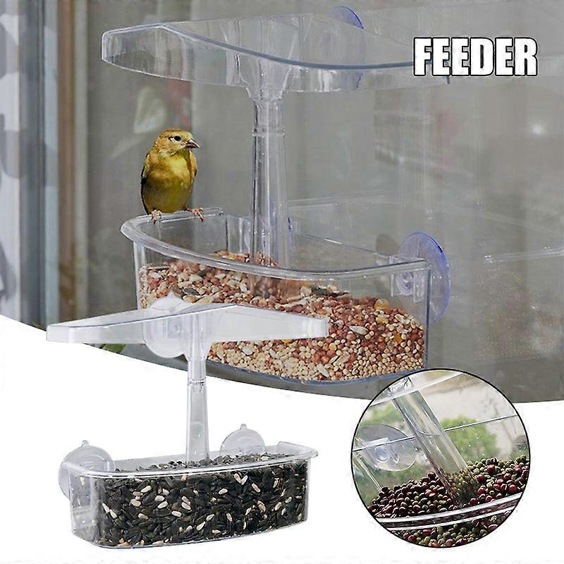 Bird Feeder Transparent Window Viewing Bird Feeders Tray Birdhouse Pet Water Feeder Suction Cup Mount House Type