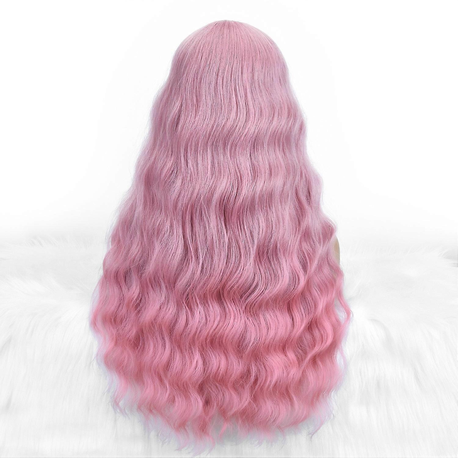 Pruik Vrouwen golvend lang krullend haar met natuurlijke pony in het midden 241666