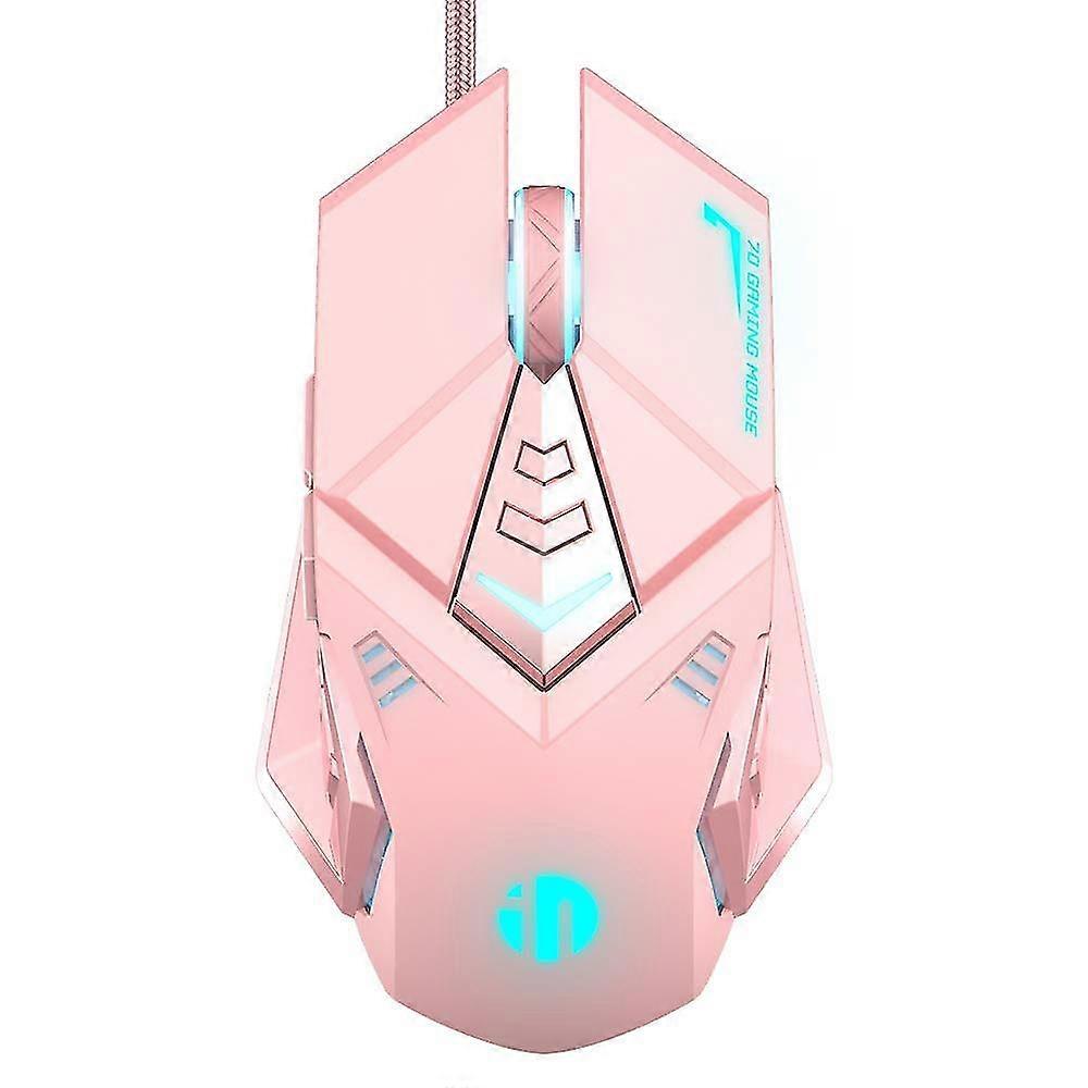 Pink Gaming Mouse.optical Wired Usb Mouse.rgb Backlight.4 Levels Adjustable Dpi Up To 4800 Pc Gaming Mouse For Windows