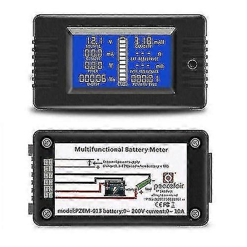 Tester+100ashunt Display Digital Current Voltage Solar Po-wer Meter Multimeter Ammeter Voltmeter