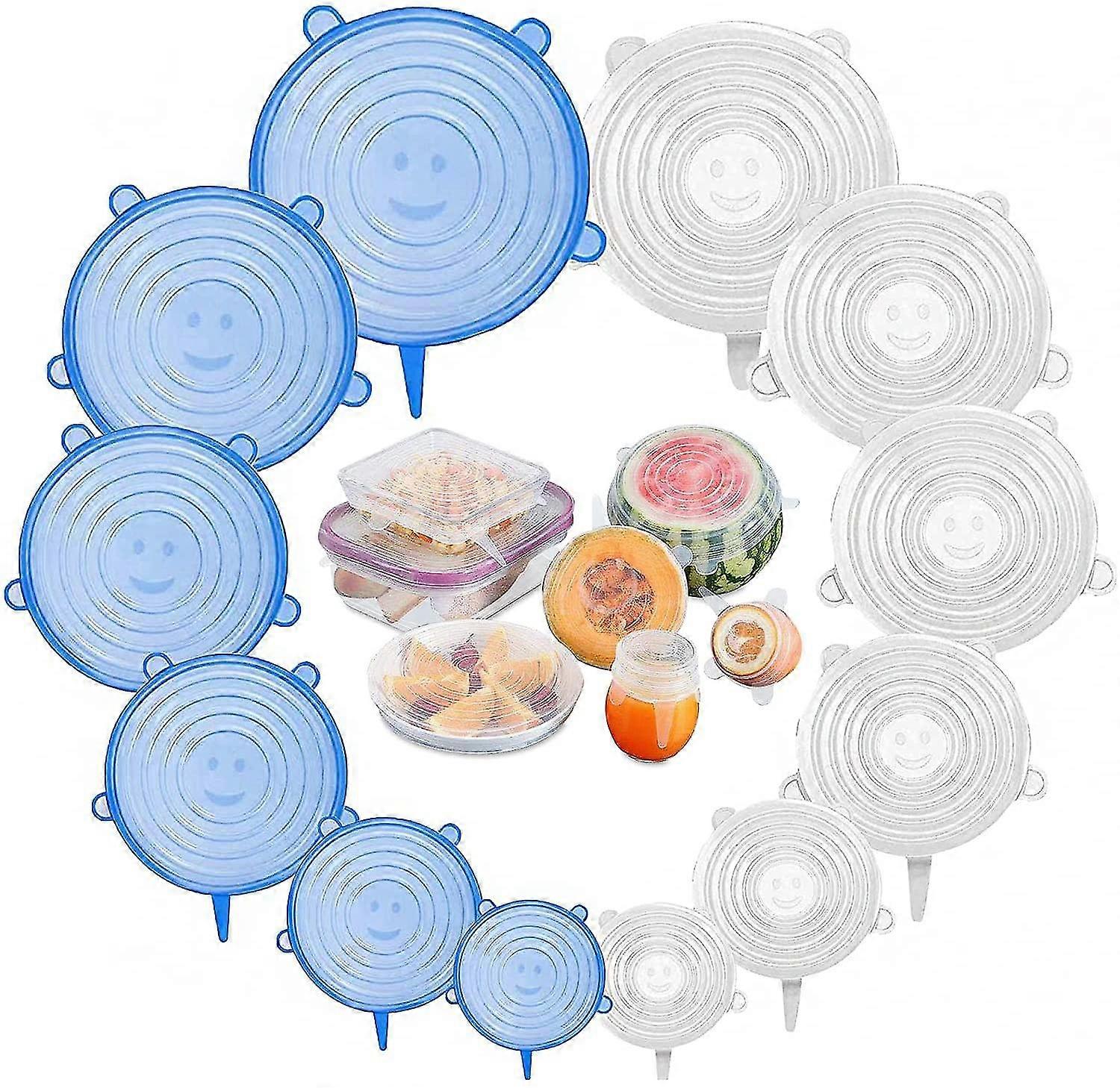Silicone Lids, 12 Silicone Lids Stretchable, Stretchable Silicone Lids Bpa Free